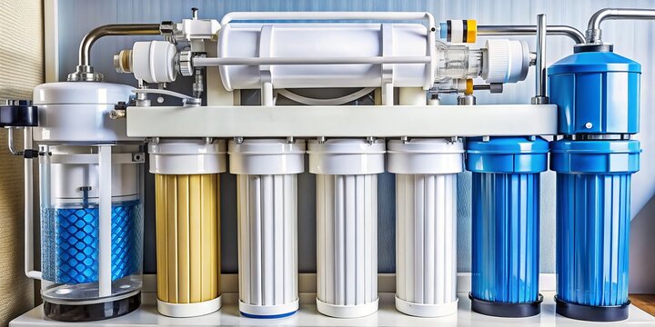 Reverse Osmosis Water Filtration System: Detailed Process Diagram, Eye-Level View