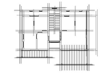 architectural drawing of a house vector  3d  illustration