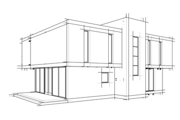 architectural drawing of a house vector  3d  illustration