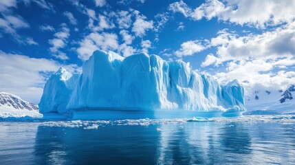 Majestic Glacial Landscape Under a Bright Blue Sky