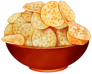 Keripik Tempe Indonesian Snack Illustration