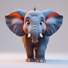Fun and Detailed Cartoon Elephant Artwork Isolated on a Clean White Background