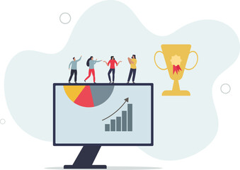 Company culture and human resources motivational work .HR job with teamwork inspiration and personnel management .flat characters.