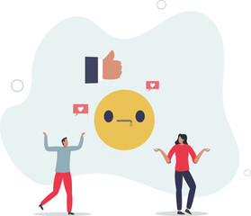 Social media censorship and free speech restriction .flat characters.