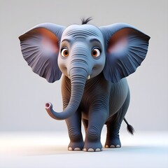 High-Quality Shocked Elephant Illustration for Creative and Educational Projects