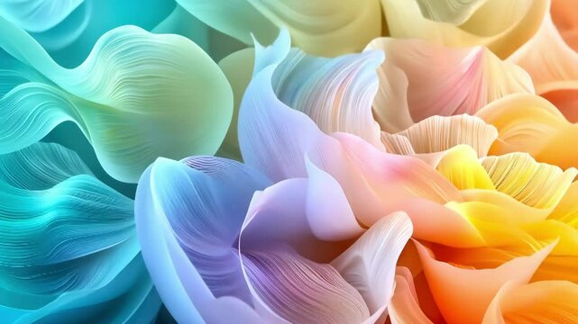 A collection of vibrant, iridescent sea shells intertwined with neon colors, creating a striking and mesmerizing display of natural beauty.