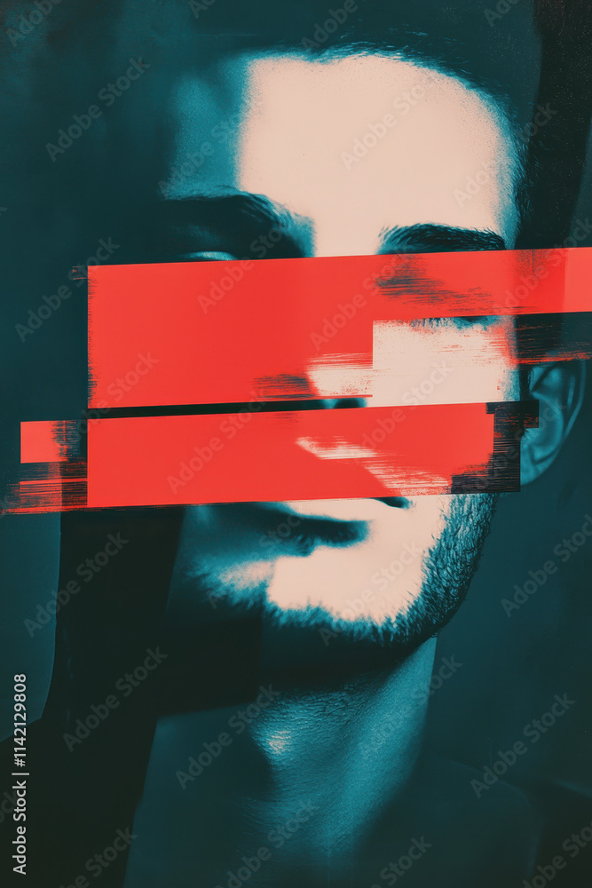 Poster explore the enigmatic intersection of identity and anonymity through a bold and expressive abstract 