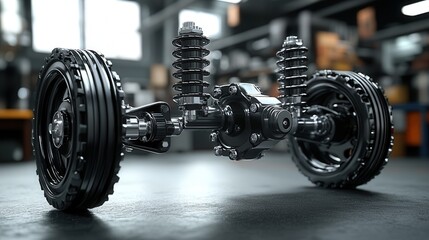 car suspension pictures showing the structural details of auto spare parts front or rear suspension components of the chassis and suspension car service repai