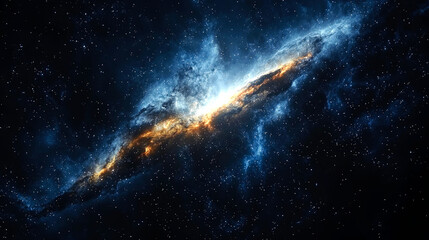 Fototapeta premium Cosmic nebula with fiery, glowing gases.