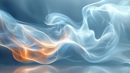 Fototapeta premium Abstract Smoke-Like Waves in Blue and Orange