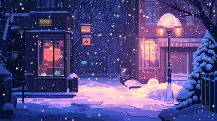 christmas night in the city tree lamp view xmas vibe street