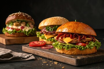 hamburger with vegetables