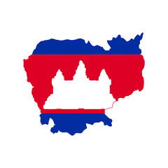 Cambodia country map icon vectors illustration symbol design