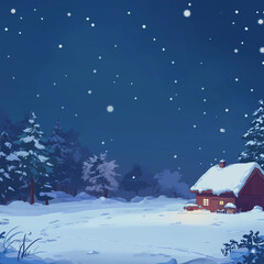 winter landscape with house christmas snow xmas