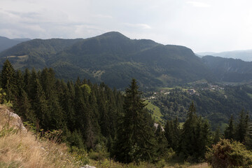 Fototapeta premium Romania mountain landscape on a cloudy summer day