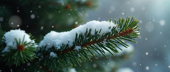 The Fir tree(christmas tree) branches with snow【2.35:1】