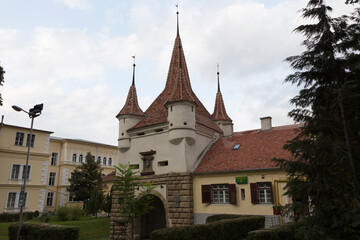 Fototapeta premium Romania Brasov city view on a cloudy summer day