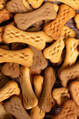 Dry dog food pellets for background