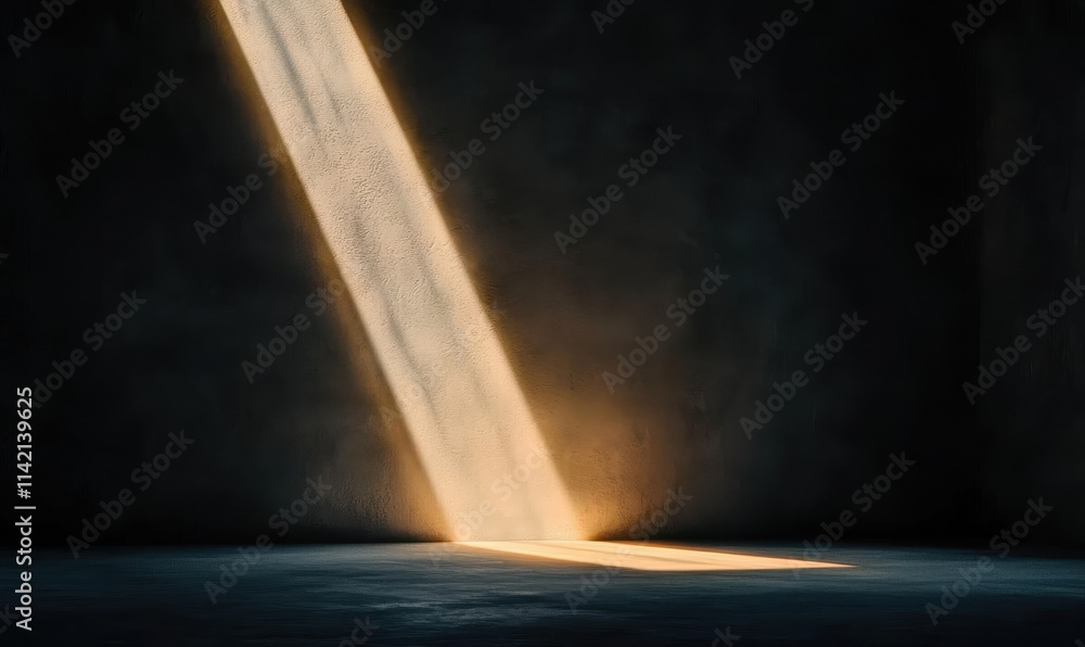 Aufkleber serene illumination: captivating play of light and shadow in minimalist space inspiring introspectio