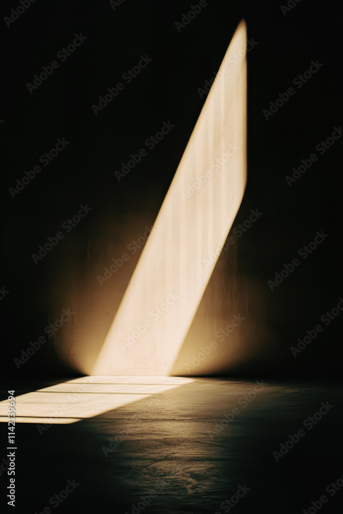 Poster captivating minimalist scene: light and shadow creating a serene atmosphere in an abstract geometric