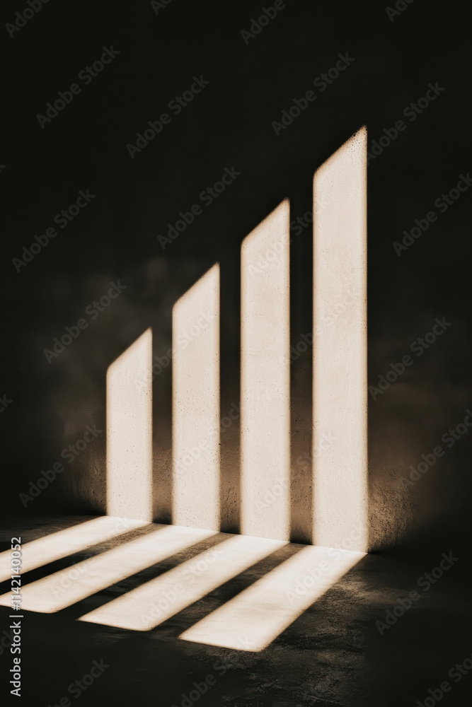 Poster intriguing play of light and shadow: exploring minimalist geometry and abstract form in contemporary