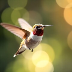 Fototapeta premium A bird with a green and red face and a red eye.