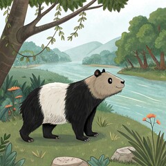 panda in the woods