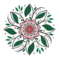 Abstract floral design. Floral-Inspired Mandala Design.
