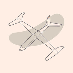 a line drawing of an airplane