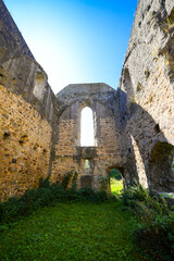 View of the old ruins of Schaaken Monastery. Benedictine monastery near Lichtenfels.
