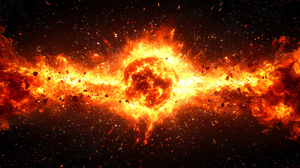 Fiery cosmic collision.