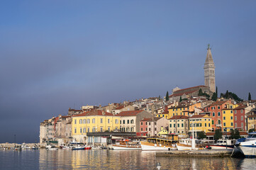 Obraz premium Rovinj Old town During Winter Turistic Off Season