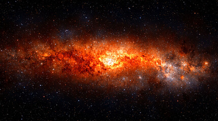 Naklejka premium Fiery cosmic nebula in space. (1)