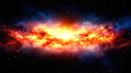 Fototapeta premium Fiery cosmic nebula in space.