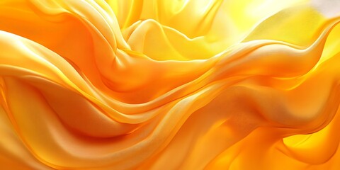 Fototapeta premium Abstract golden fabric waves, flowing silk texture background.