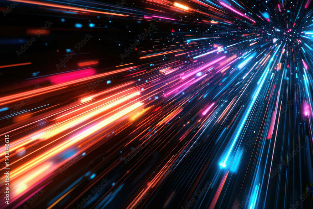 Aufkleber multi-colored laser beams creating dynamic light trails in motion