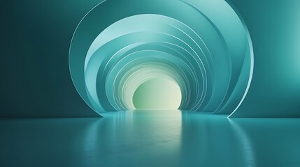 Obraz premium Abstract geometric shapes with smooth gradients and large empty space in the center