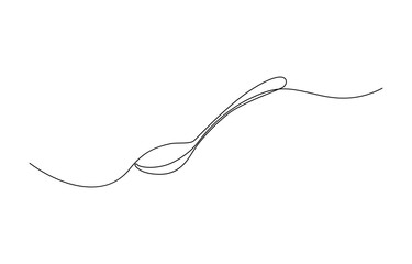 Obraz premium Spoon fork place mat one line drawing continuous, One line art illustration of knife and fork isolated on white background, Serving spoon, Icon, Vector drawing, One line art, A simple drawing.