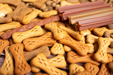 dry food for pet dogs, portioned for feeding time for medium