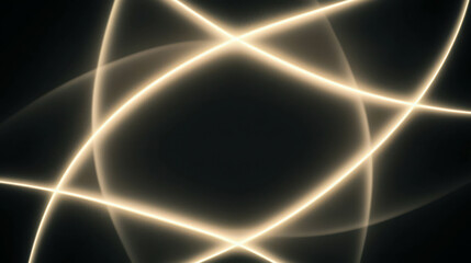 Naklejka premium Soft Glowing Neon Lines Forming Abstract Pattern on Dark Background