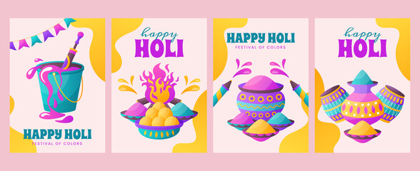 Vibrant Holi Celebration Illustration