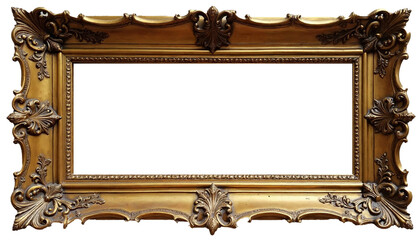 antique picture frame, PNG Baroque golden picture frame isolated png frame, antique gold picture...