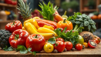 Colorful Fresh Fruits & Vegetables - Gourmet Food Photography