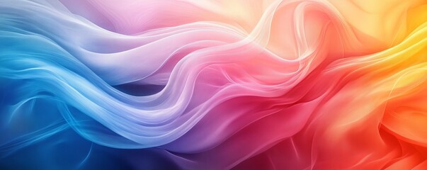 Obraz premium Colorful swirls blend beautifully on canvas, Generative AI