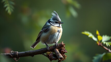 Crested Tit in Finnish Forest - AI Photorealistic Wildlife