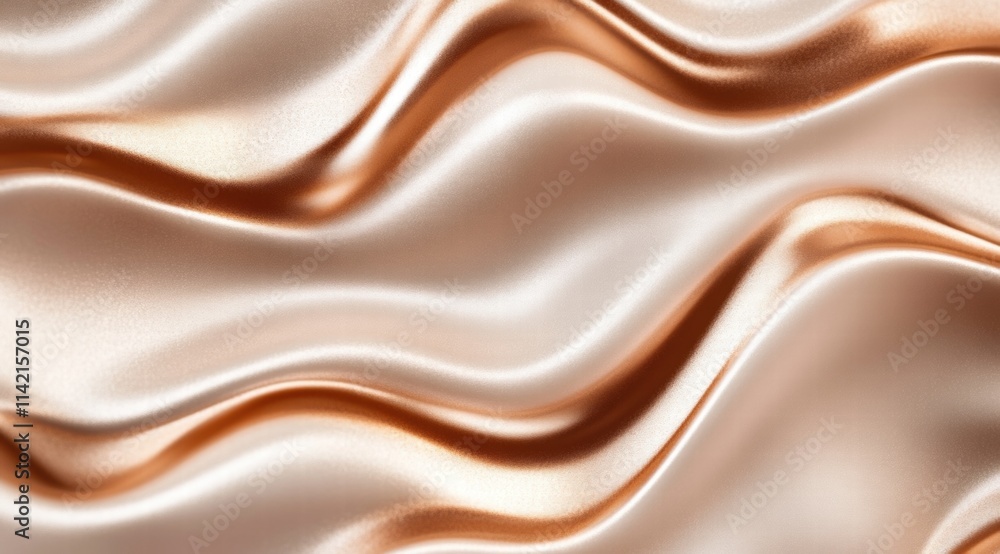 Aufkleber a close-up of chocolate cream, flowing and textured in a wave-like pattern, creating an abstract bac
