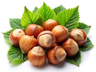 Hazelnuts and Leaves:  High-Resolution Food Photography, Rule of Thirds Composition