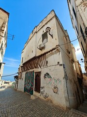 View on the narrow alleys and old house's of the casbah of Algiers. Algeria © Hocineharoun
