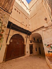 View on the narrow alleys and old house's of the casbah of Algiers. Algeria © Hocineharoun