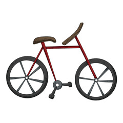 hand drawn isolated on white background traveler bike